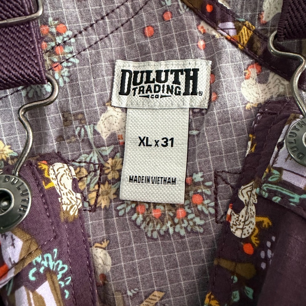 Duluth Trading Co Purple Patterned Overall  XL - Picture 10 of 10
